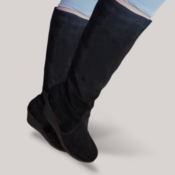 La Canadienne Rare Edition  Waterproof Suede Wedge Boots w Fur Interior- Size 10 - Picture 7 of 15